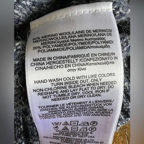 Brooks Brothers Women’s Blue & White Classic Heathered Wool Sweater Size M - Picture 5 of 7